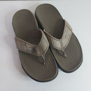 CROCS Size M 13 Men’s Brown Comfort Flip Flops
